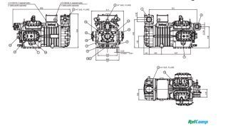 نقشه و مشخصات ابعادی کمپرسور 50 اسب رفکامپ مدل SP-8L5000